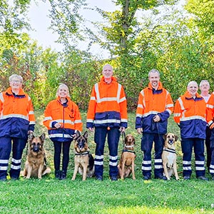 Einsatzüberprüfung der Rettungshundestaffel